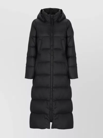 CANADA GOOSE PADDED LONG COAT WITH HOOD AND POCKETS