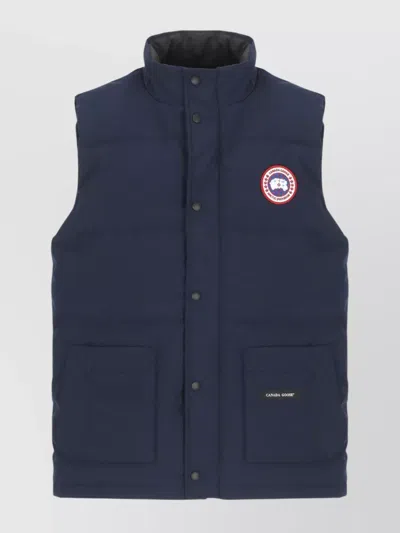 Canada Goose Padded Quilted Sleeveless Jacket Pockets In Blue