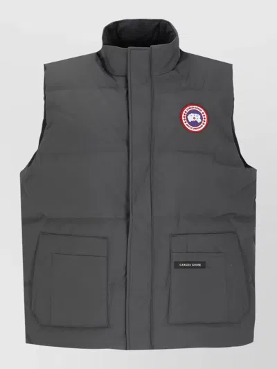 Canada Goose Padded Sleeveless Coat High Neck Pockets In Gray