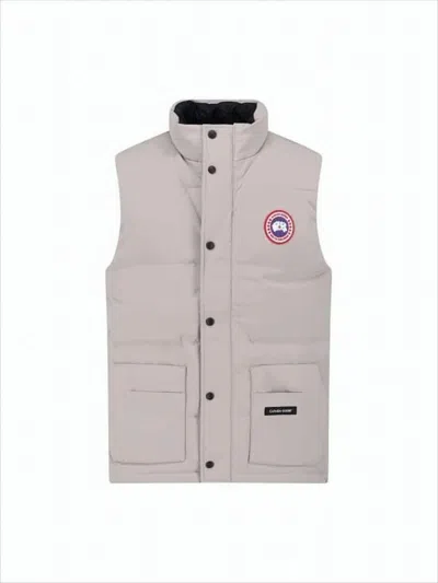 CANADA GOOSE PADDED SLEEVELESS VEST WITH HIGH COLLAR