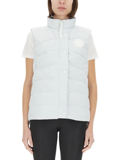 Canada Goose Padded Waistcoat With Logo For Women In Blue