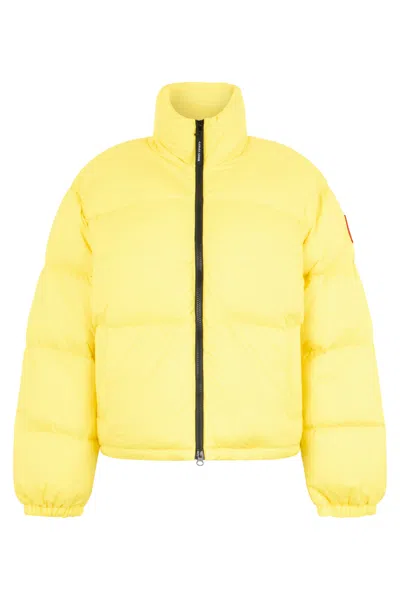 Canada Goose Padded Zip-front Jacket With High Collar For Women In Yellow