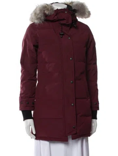Pre-owned Canada Goose Parka In Burgundy