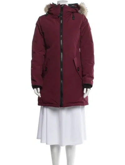 Pre-owned Canada Goose Parka In Burgundy