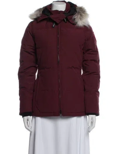 Pre-owned Canada Goose Parka In Burgundy