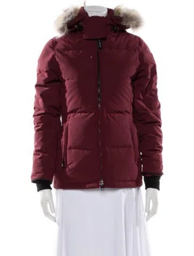 Pre-owned Canada Goose Parka In Burgundy