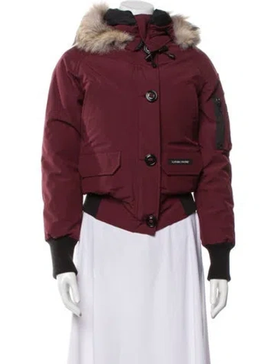 Pre-owned Canada Goose Parka In Burgundy