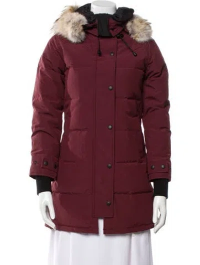 Pre-owned Canada Goose Parka In Burgundy