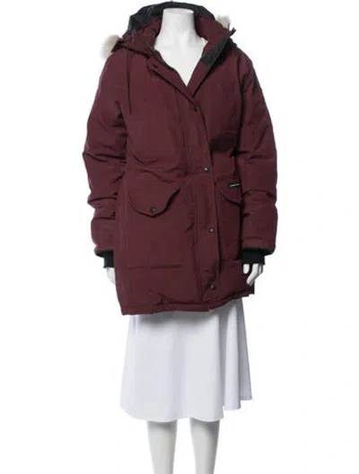Pre-owned Canada Goose Parka In Burgundy