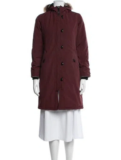 Pre-owned Canada Goose Parka In Burgundy