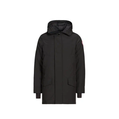 Canada Goose Parka Mi-longue À Capuche En Coton In Black