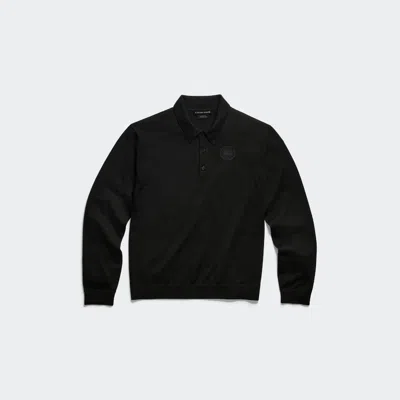 Canada Goose Petitot Knit Long Sleeve Polo In Black