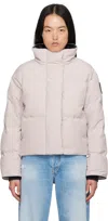 Canada Goose Grandview Black Label Cropped Puffer Jacket In Pink