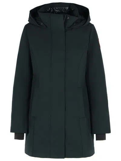 Canada Goose Hooded Long Sleeve Polyester Cotton Coat In Blue