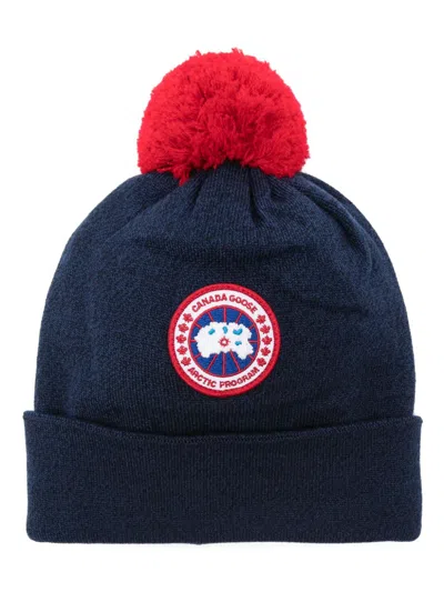 Canada Goose Kids' Pom Pom Beanie In Blue