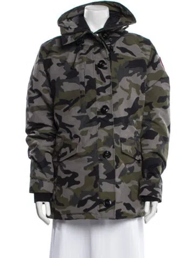 Pre-owned Canada Goose Printed Down Coat In Gray