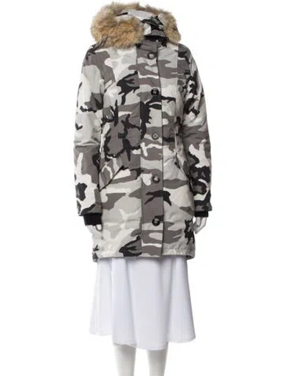 Pre-owned Canada Goose Printed Down Coat In White