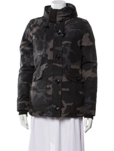 Pre-owned Canada Goose Printed Down Jacket In Black