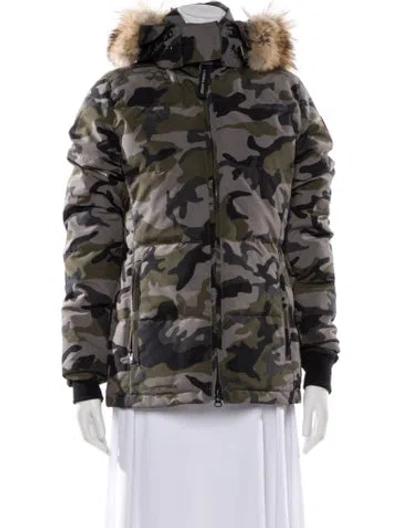Pre-owned Canada Goose Printed Down Jacket In Gray