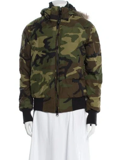Pre-owned Canada Goose Printed Down Jacket In Green