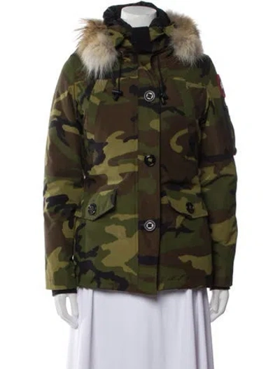 Pre-owned Canada Goose Printed Down Jacket In Green
