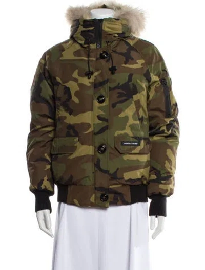 Pre-owned Canada Goose Printed Down Jacket In Green
