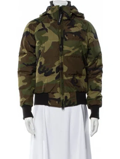 Pre-owned Canada Goose Printed Down Jacket In Green