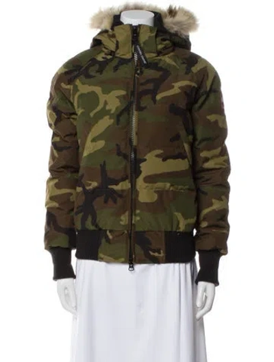 Pre-owned Canada Goose Printed Down Jacket In Green