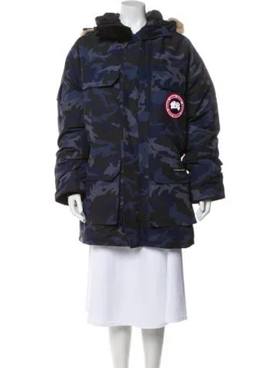 Pre-owned Canada Goose Printed Down Jacket In Green