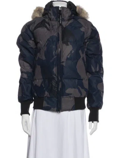 Pre-owned Canada Goose Printed Down Jacket W/ Tags In Blue