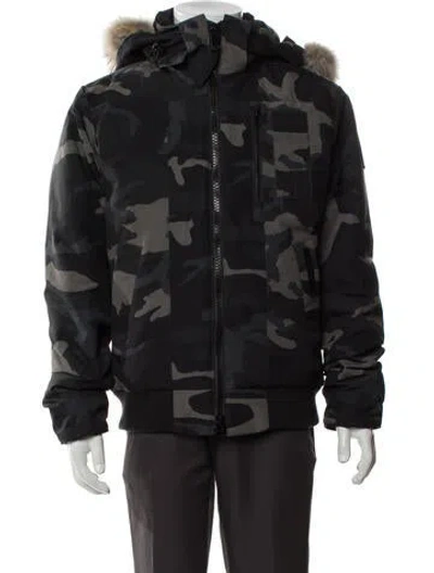 Pre-owned Canada Goose Printed Parka In Black