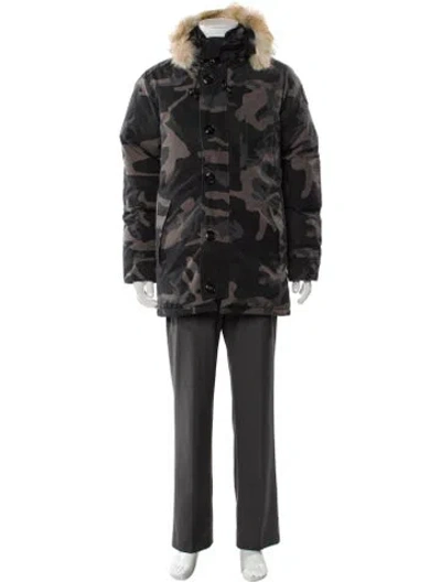 Pre-owned Canada Goose Printed Parka In Black