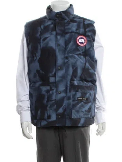Pre-owned Canada Goose Printed Parka In Blue