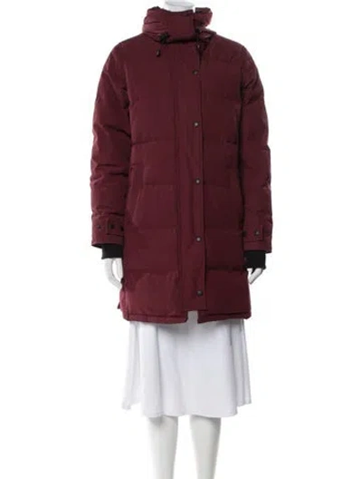 Pre-owned Canada Goose Puffer Coat In Burgundy