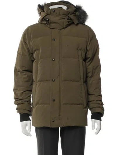 Pre-owned Canada Goose Puffer Coat In Green