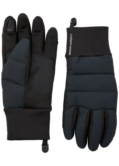 Canada Goose Puffer Shell Gloves In Brown