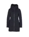 Canada Goose Quilted Black Mid-thigh Coat In Black
