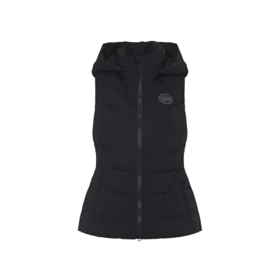 Canada Goose Quilted Hooded Sleeveless Gilet In Black