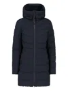 Canada Goose Quilted Down Coat With Adjustable Hood In Blue