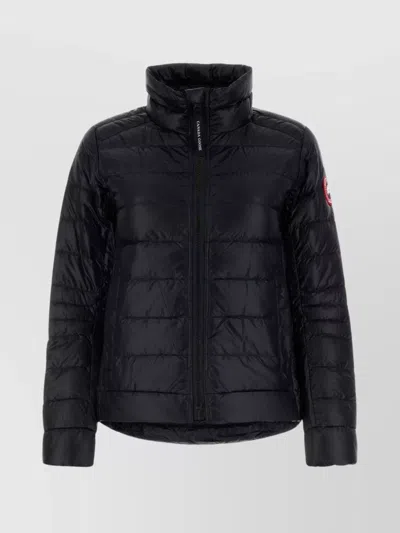 Canada Goose Quilted High Collar Down Jacket With Side Pockets In Black