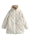 Canada Goose Quilted Hooded Coat In White