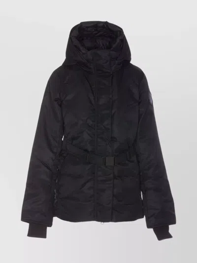 CANADA GOOSE QUILTED HOODED JACKET BELT