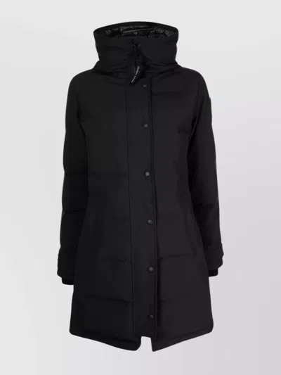 Canada Goose Quilted Hooded Parka With Adjustable Down-filled Sleeves In Black