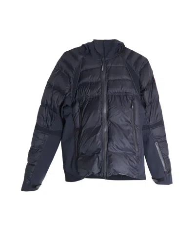 Canada Goose Quilted Jacket In Black Nylon In Blue
