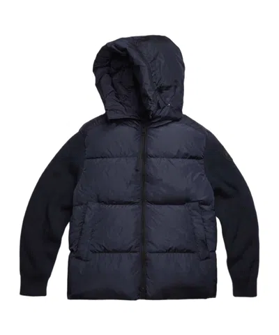Canada Goose Quilted Knit-sleeve Hoodedjacket In Blue