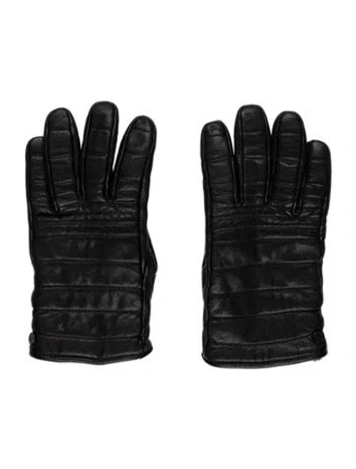 Pre-owned Canada Goose Quilted Leather Gloves In Black