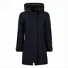 Canada Goose Quilted Longline Hooded Parka With Snap-button Placket In Blue