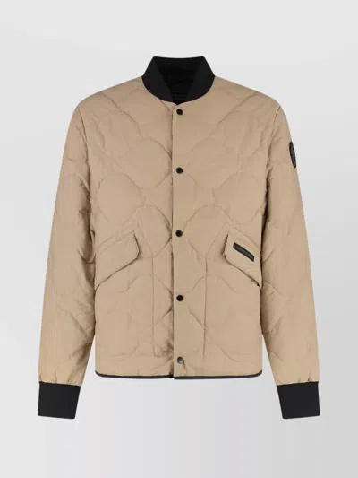 Canada Goose Quilted Reversible Jacket Zippered Pockets In Neutral