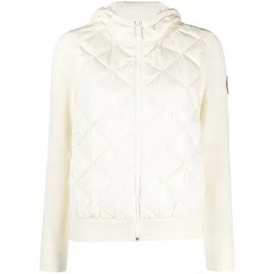 Canada Goose Quilted Wool-knit Hybrid Down Jacket In White