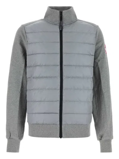 Canada Goose Quilted Front Panel Casual Jacket With High Collar In Gray